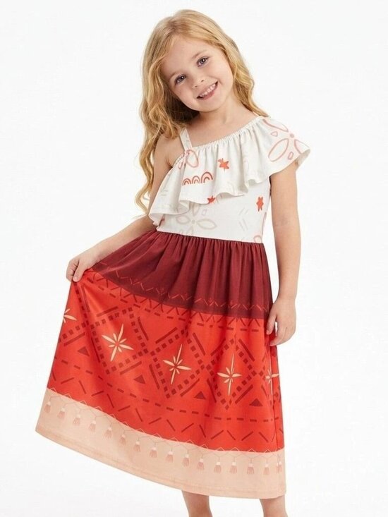 Other - Girls Moana Inspired One Shoulder Dress Tropical Birthday Party Costume (Size 3)
